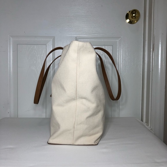 Sonoma Pineapple Natural Canvas Snap Closure Tassel Detail Hard Bottom Tote Bag, - Picture 5 of 16